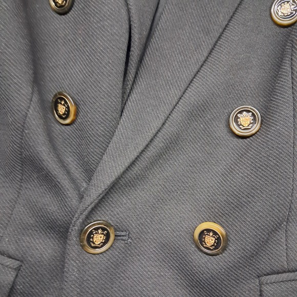 LOFT Blazer Jacket Women's 4 Black Double Breasted Gold Buttons Career Preppy - Picture 5 of 11